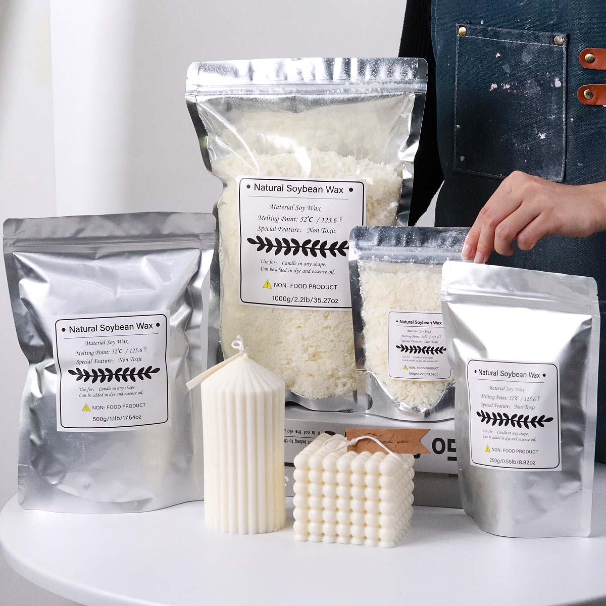 500g/1kg Natural Soy Wax Flake - огляд і ціна Candle Making Kit For Beginners