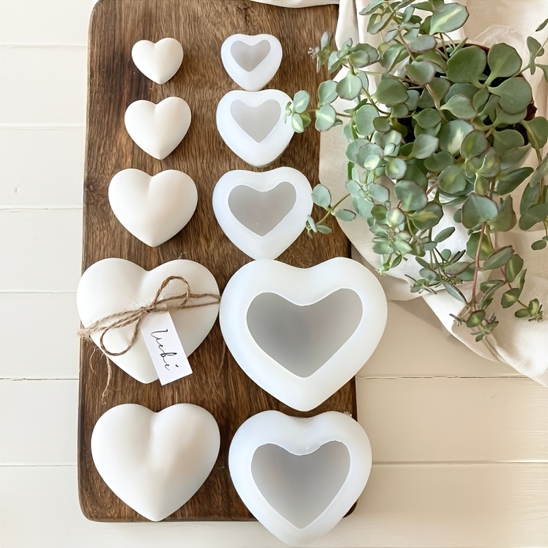 5pcs Heart-Shaped Gypsum Candl - огляд і ціна Candle Making Design