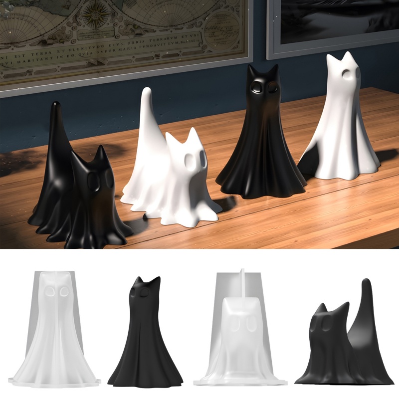 Ghost Cat Halloween Desktop Or - огляд і ціна Candle Making Design