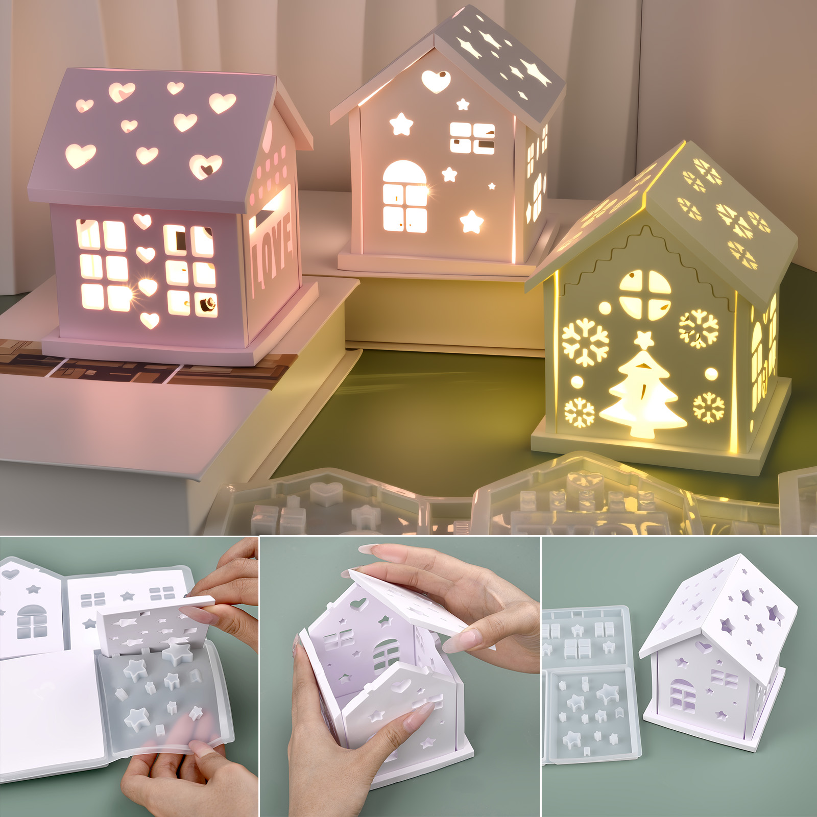 3D House Silicone Mold DIY Chr - огляд і ціна Candle Making Class