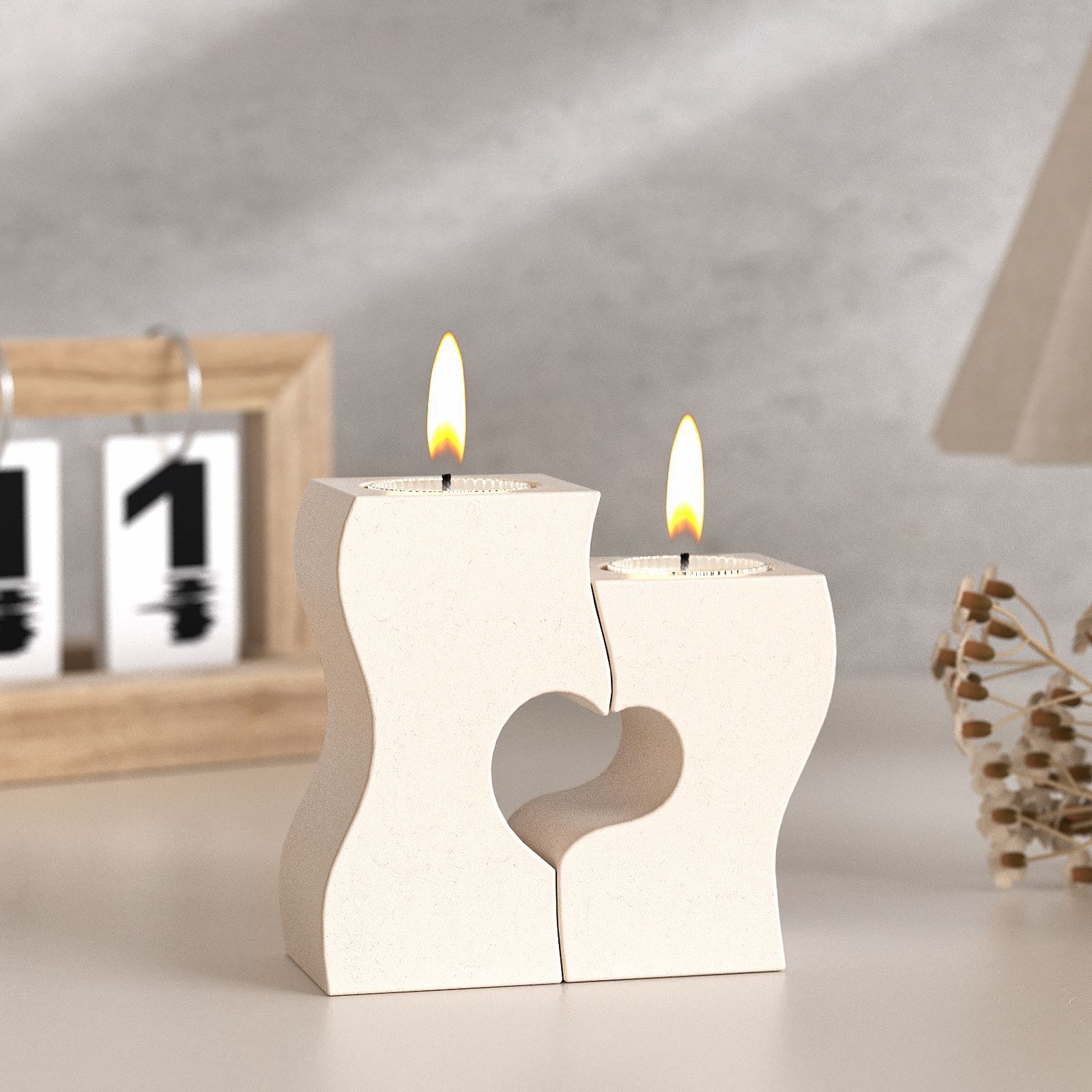 S Heart Candlestick Silicone M - огляд і ціна Candle Making Design