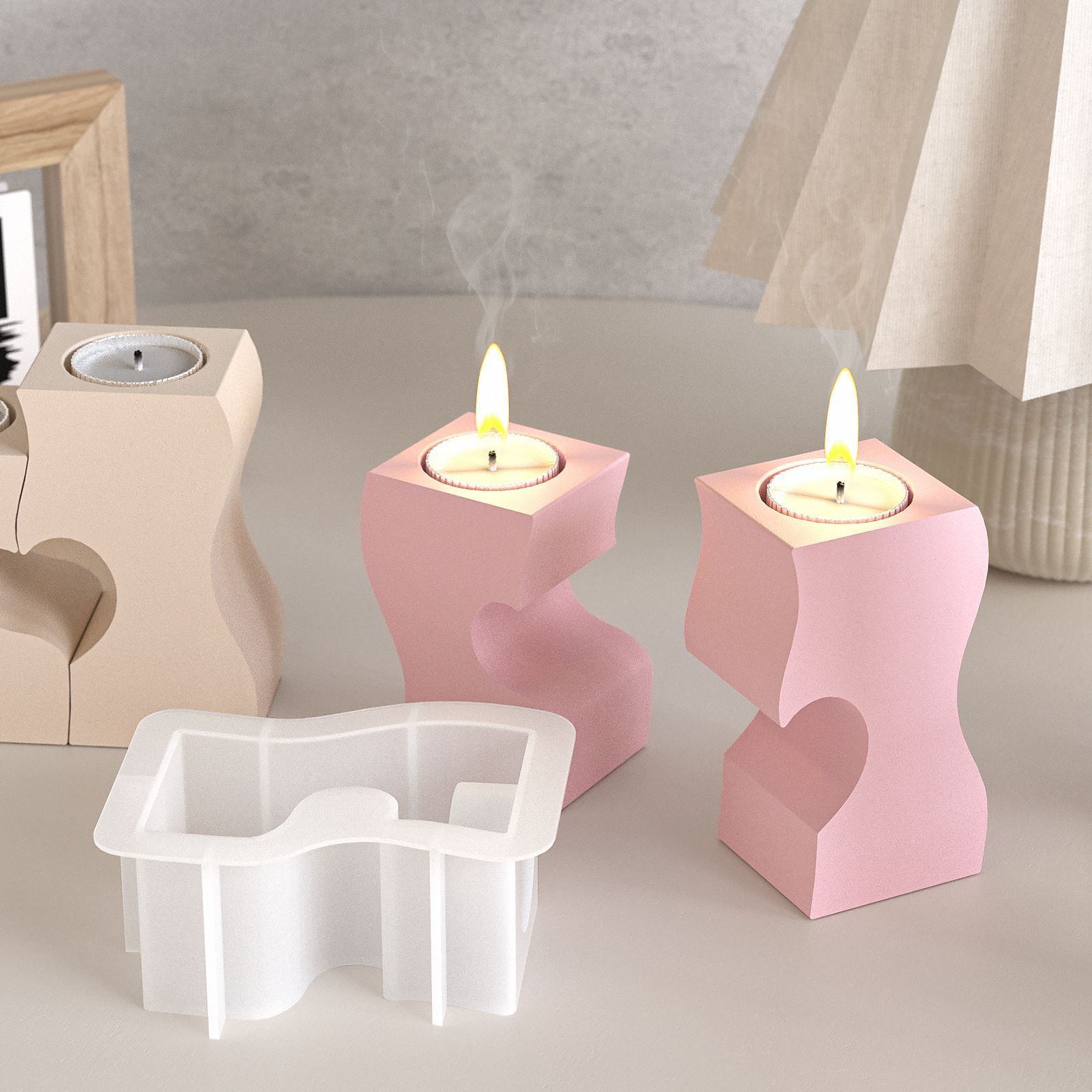 S Heart Candlestick Silicone M - огляд і ціна Candle Making Design