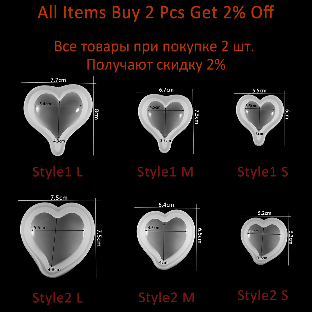 1PCS 3D Heart Shape Silicone M - огляд і ціна Candle Making At Home